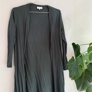 Bohme Open-Front Long Cardigan - Forest Green